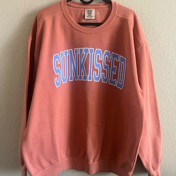 Oversized Sunkissed Women's Crew Neck Sweater - Coral - Picture 2 of 4